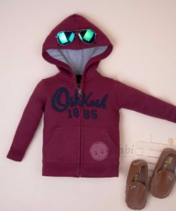 Áo khoác nỉ lông mỏng cho bé trai có nón (6 tháng - 6 tuổi)