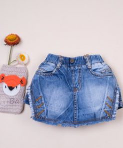 Quần giả váy Jeans tua rua cho bé gái sành điệu